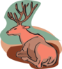Deer Sitting In The Shade Clip Art